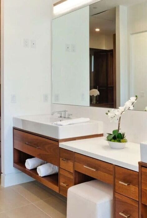 Sleek and stylish bathroom renovation with matte black fixtures